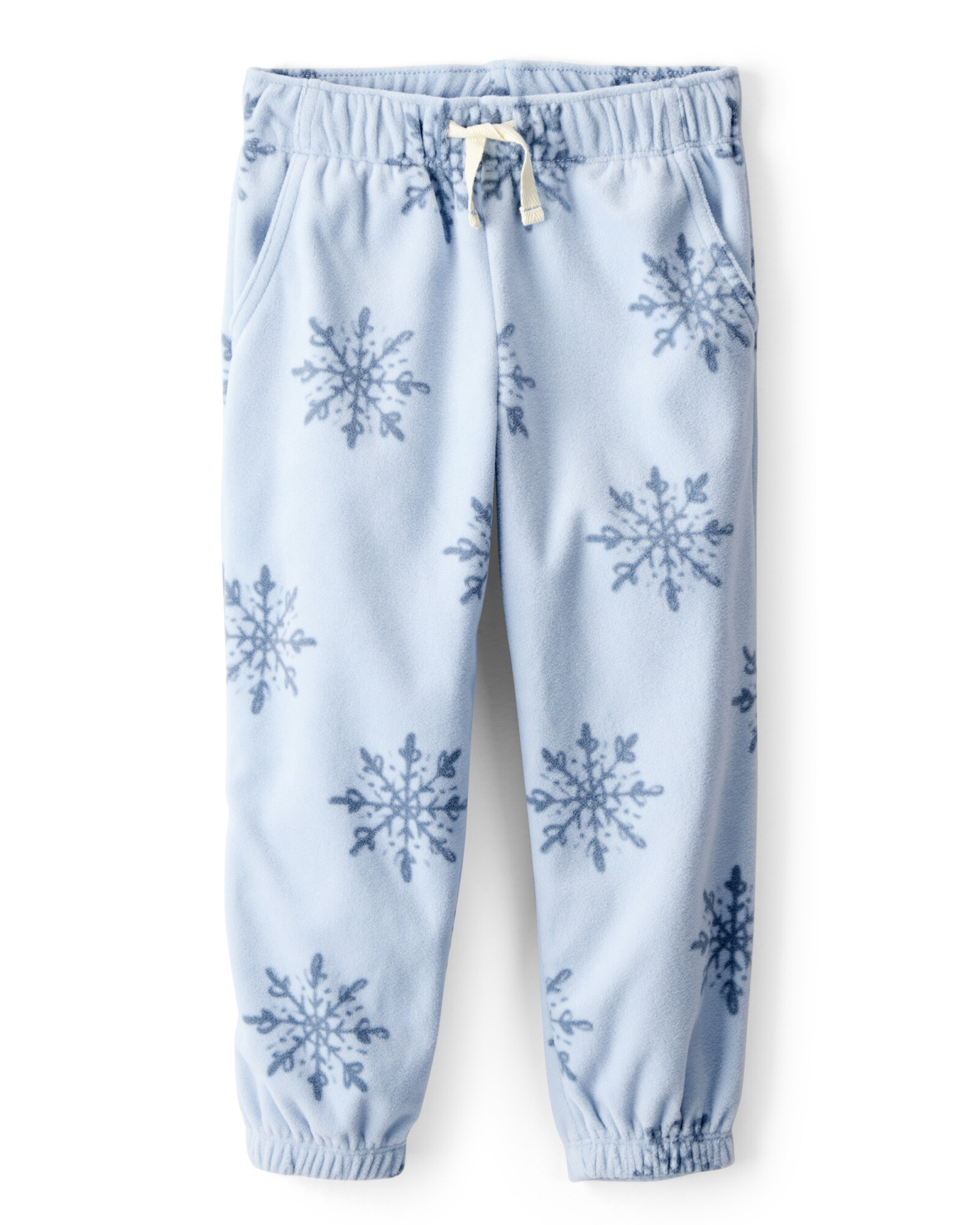 Pantalón de micropolar, azul, diseño copos Sin color