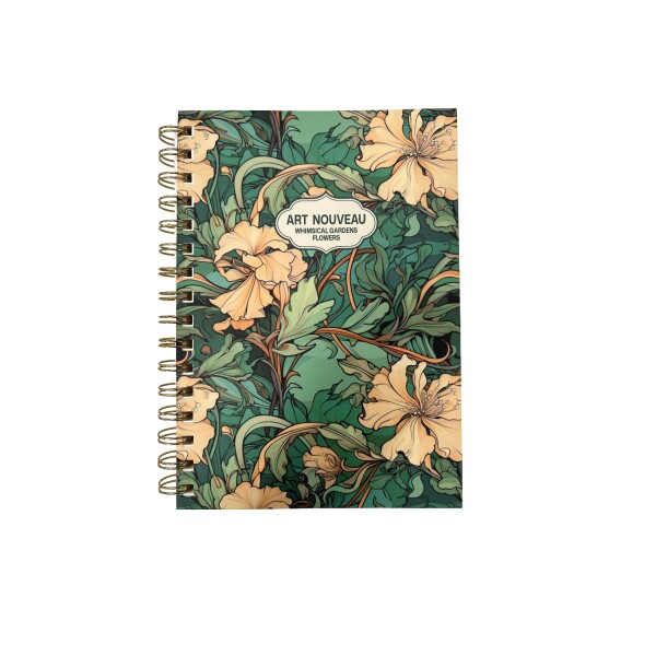 Cuaderno A5 flores verde