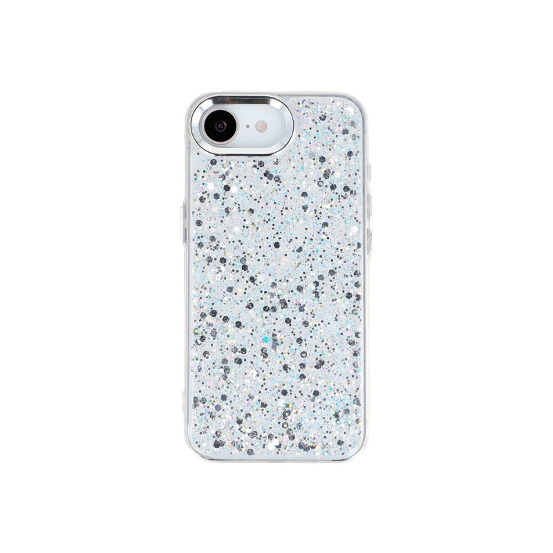 Protector para iPhone 16e diseño brillos plateados Protector Para Iphone 16e Diseño Brillos Plateados