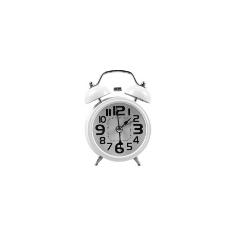 Reloj despertador retro metálico de campana doble 8*12 Blanco