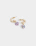 Aros Argollas Strass Corazón Aros Argolla Strass Corazón - Dorado