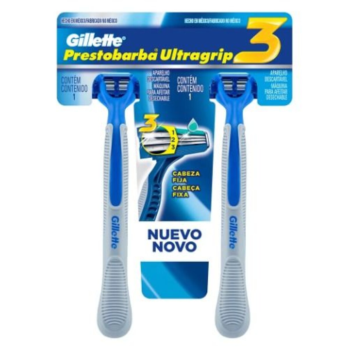 MAQUINA DE AFEITAR GILLETTE PRESTOBARBA ULTRAGRIP 3 HOJAS