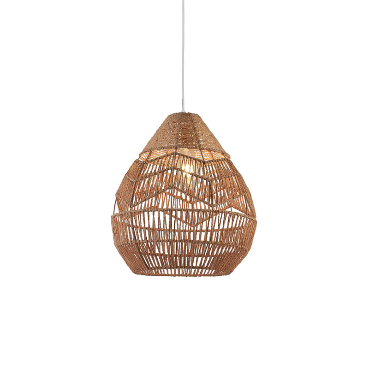 Lámpara colgante campana de metal y cuerda Ø38cm - IX9179 