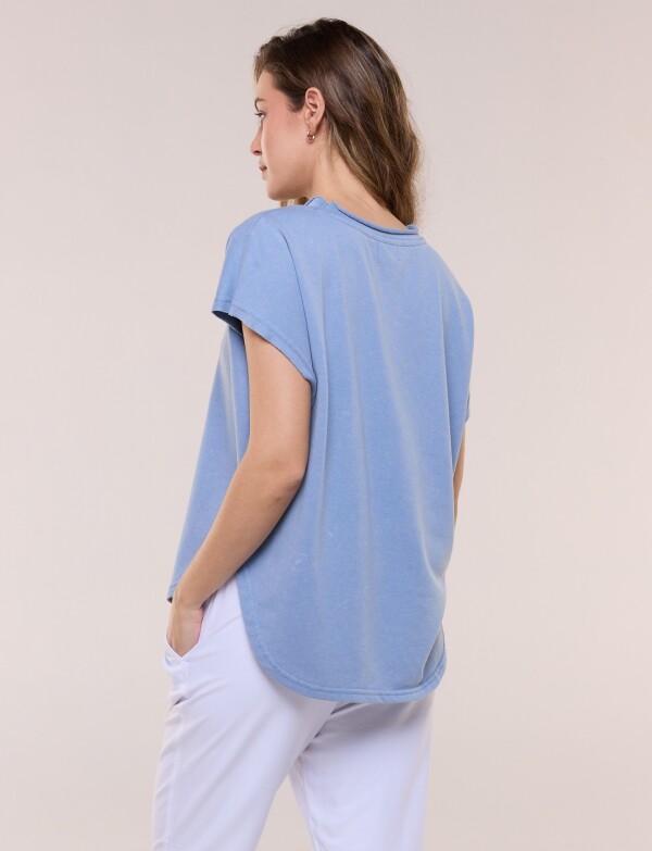 Remera De Algodón Dolman CELESTE