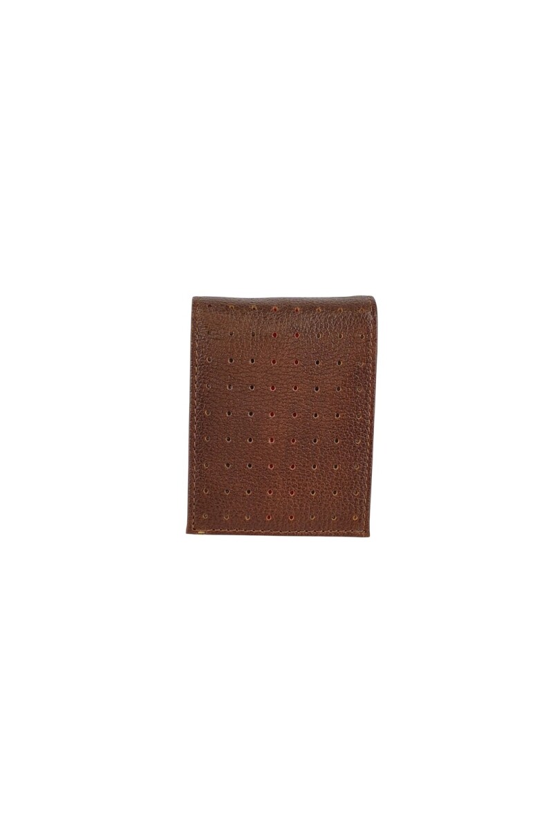 Billetera con de talle de tapa calada y vista de color Marron