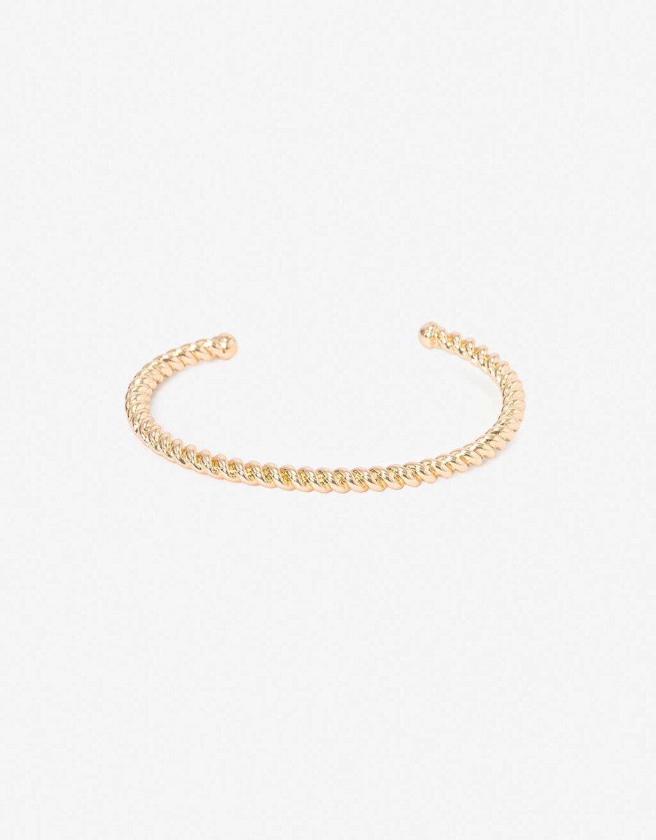 Pulsera Rígida De Metal Torzado De La Línea Stay Golden. 