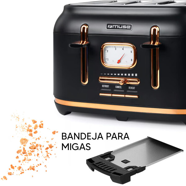 Tostadora Eléctrica De 4 Panes Muse Ms-131 Bc TOSTADORA MUSE MS131BC 4 PANES NEGRO