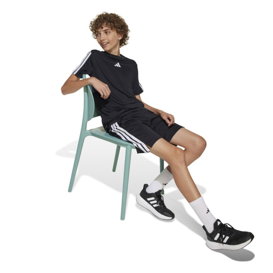 Remera de Niños Adidas Remero Essentials JRS Negro - Blanco
