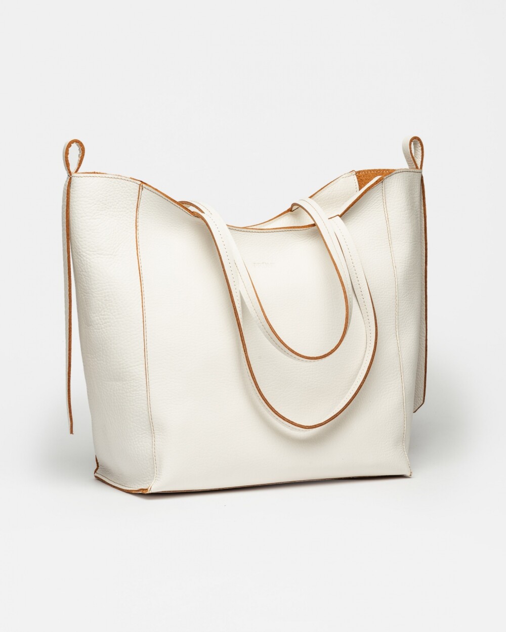 Shopper Cadiz en cuero graneado Blanco