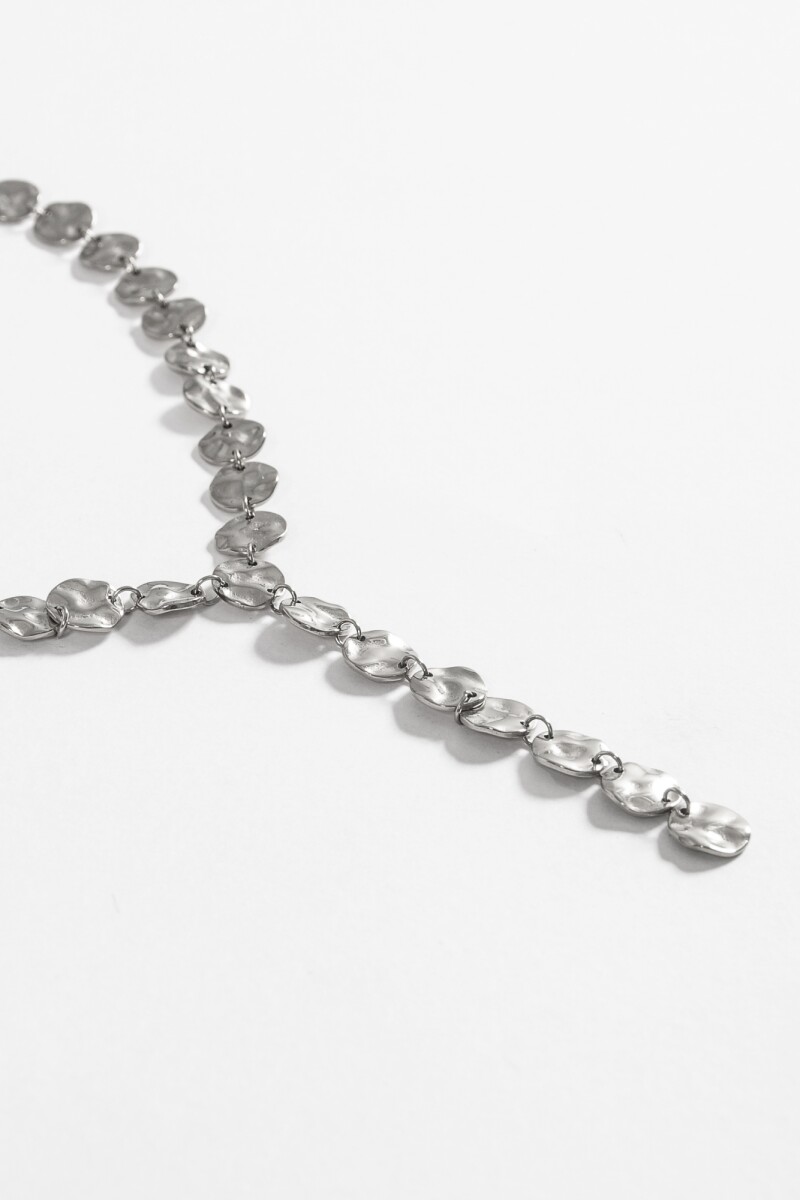 Collar acero irregular plateado