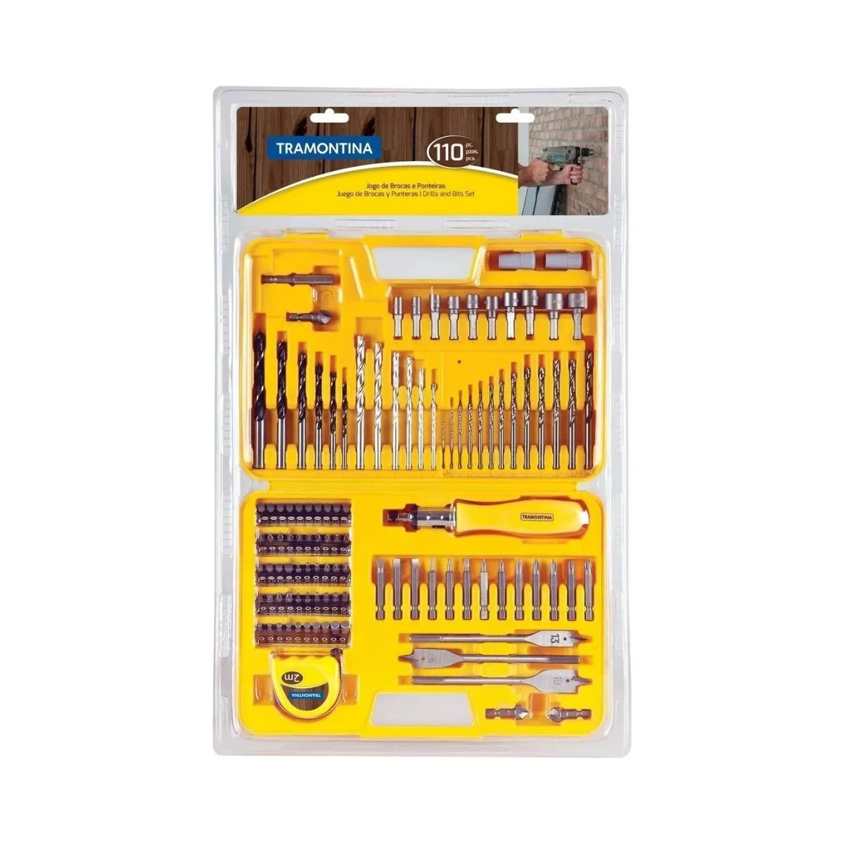 MALETIN CON MECHAS Y PUNTAS 110PCS TRAMONTINA Maletin Con Mechas Y Puntas 110pcs Tramontina