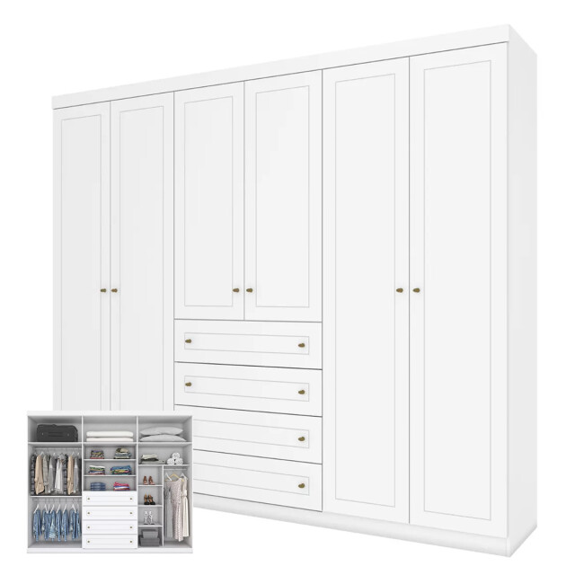 ROPERO 6 PUERTAS 4 CAJONES GUARDARROPA ARMARIO PLACARD CLOSET - LÍNEA AMERICANA ROPERO 6 PUERTAS 4 CAJONES GUARDARROPA ARMARIO PLACARD CLOSET - LÍNEA AMERICANA