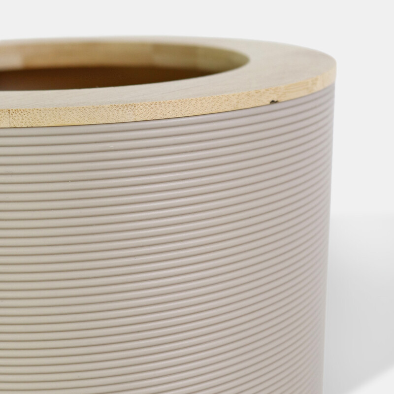 BASURERO PLAST BEIGE/BAMBU 20X26CM Unica