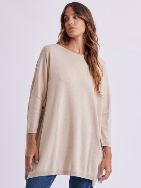 Buzo de punto oversize Beige melange