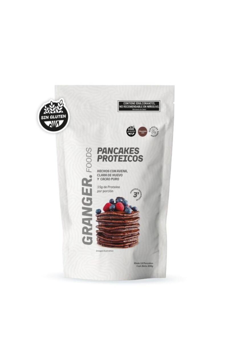 Pancakes Proteicos Granger | Premezcla Alta en Proteínas | 400 g | Chocolate 