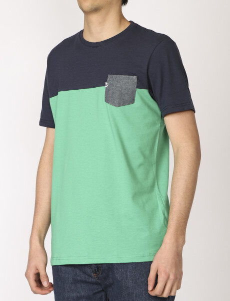 T-shirt Bolsillo Jean Navigator Azul/verde