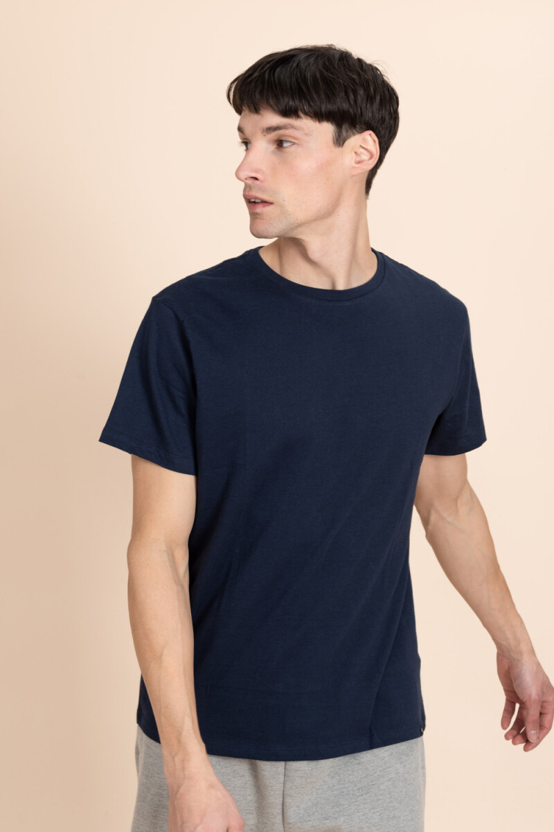 Camiseta con cuello redondo Azul Marino