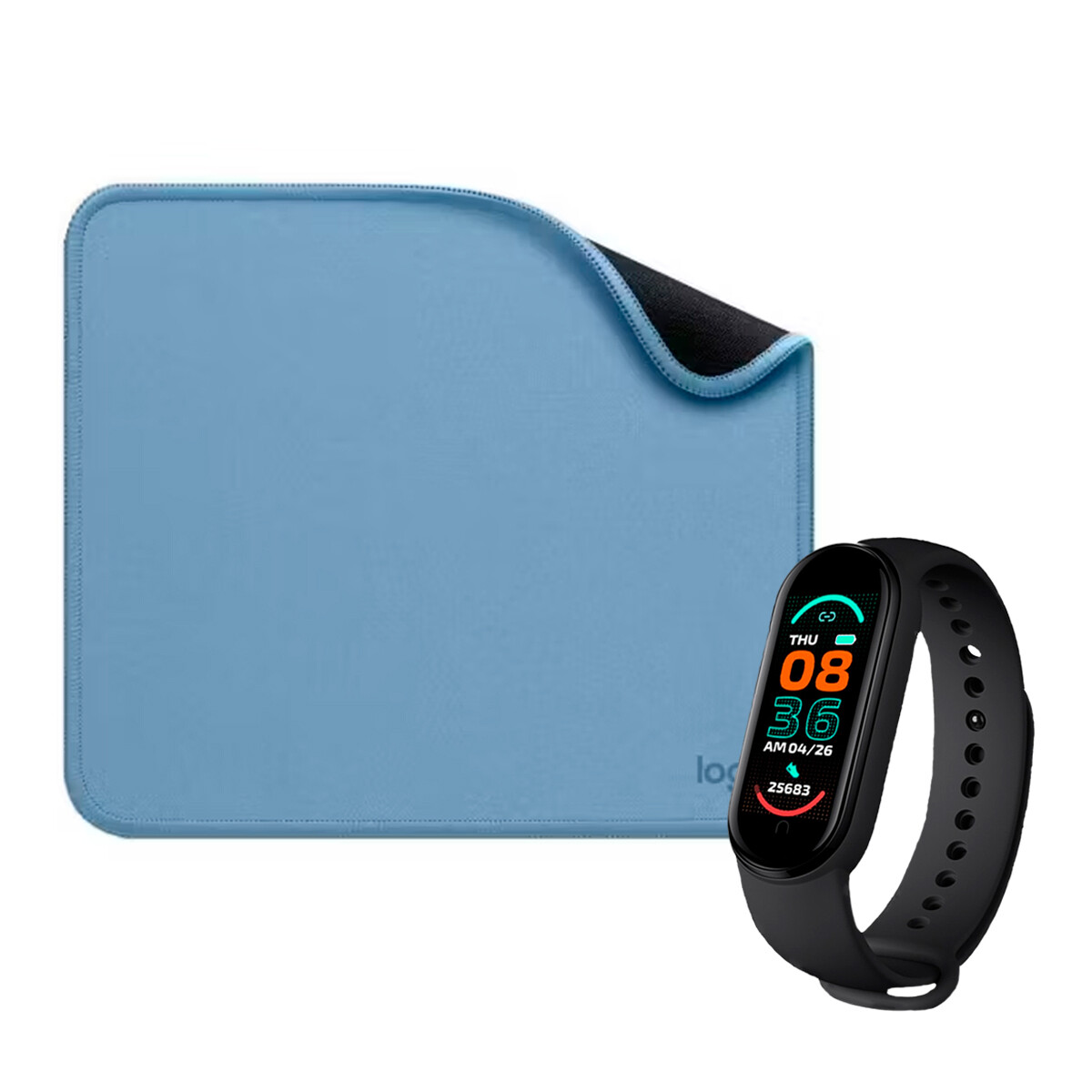 Mouse Pad Studio Series 23x20cm Blue Logitech + Smartwatch 