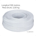Cable De Cobre Flexible 2,00 mm rollo de 100m Color Blanco Cable De Cobre Flexible 2,00 mm rollo de 100m Color Blanco