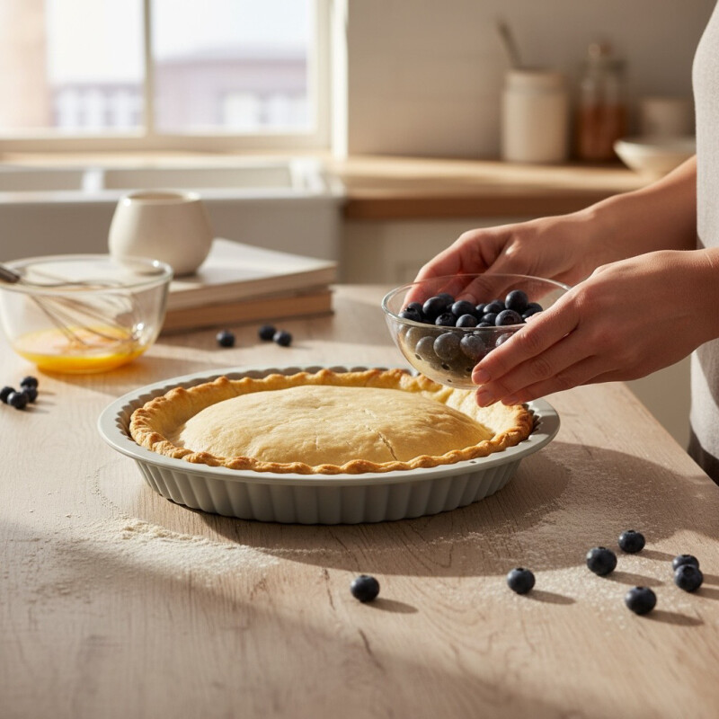 Bandeja Molde Redondo de Silicona 26.5×3.2cm Gris