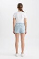 Short-pollera estilo denim CELESTE