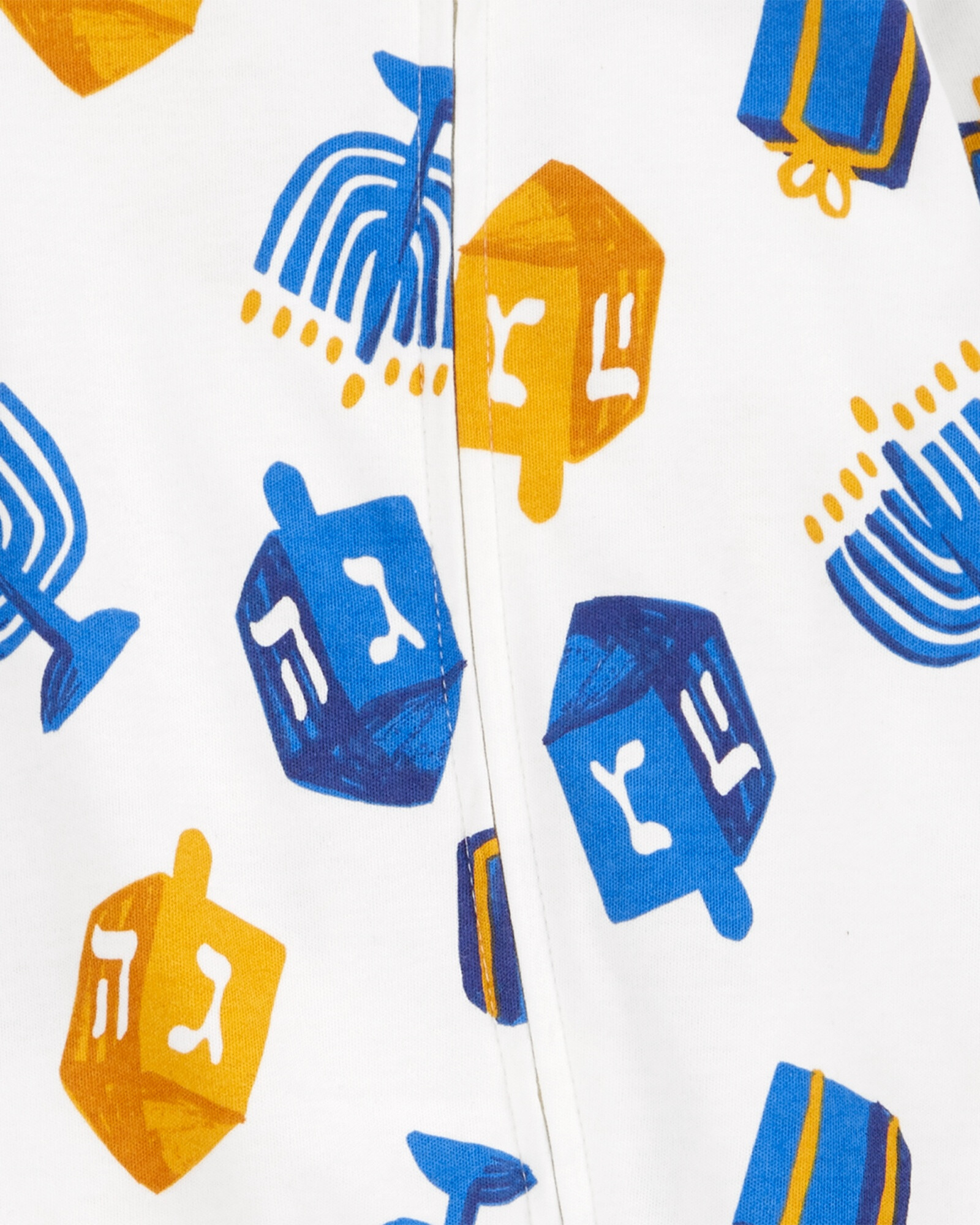 Pijama uno pieza de algodón, con pie, diseño hanukkah Sin color