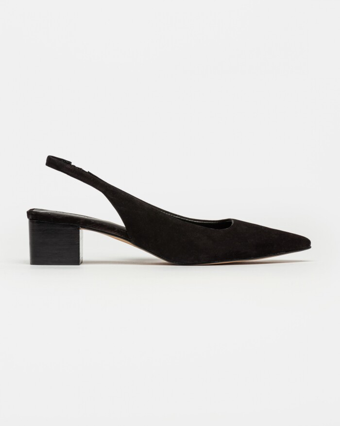 Stiletto Marga En Cuero Nobuk Negro