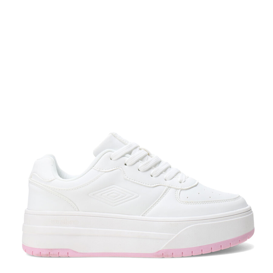 Championes de Mujer Umbro Milo High Blanco - Rosado