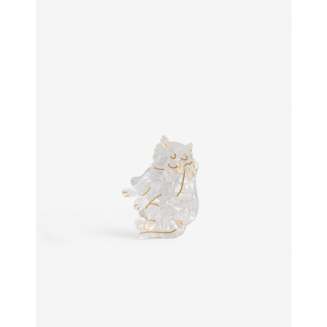 Broche Acrílico Gato Blanco Nacarado/perlado