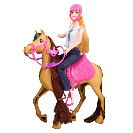 Muñeca articulada con caballo Muñeca articulada con caballo