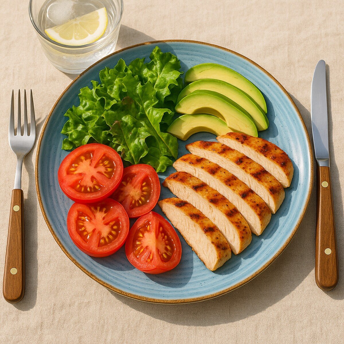 Plato Llano Artisan 28 cm Azul Porcelana 