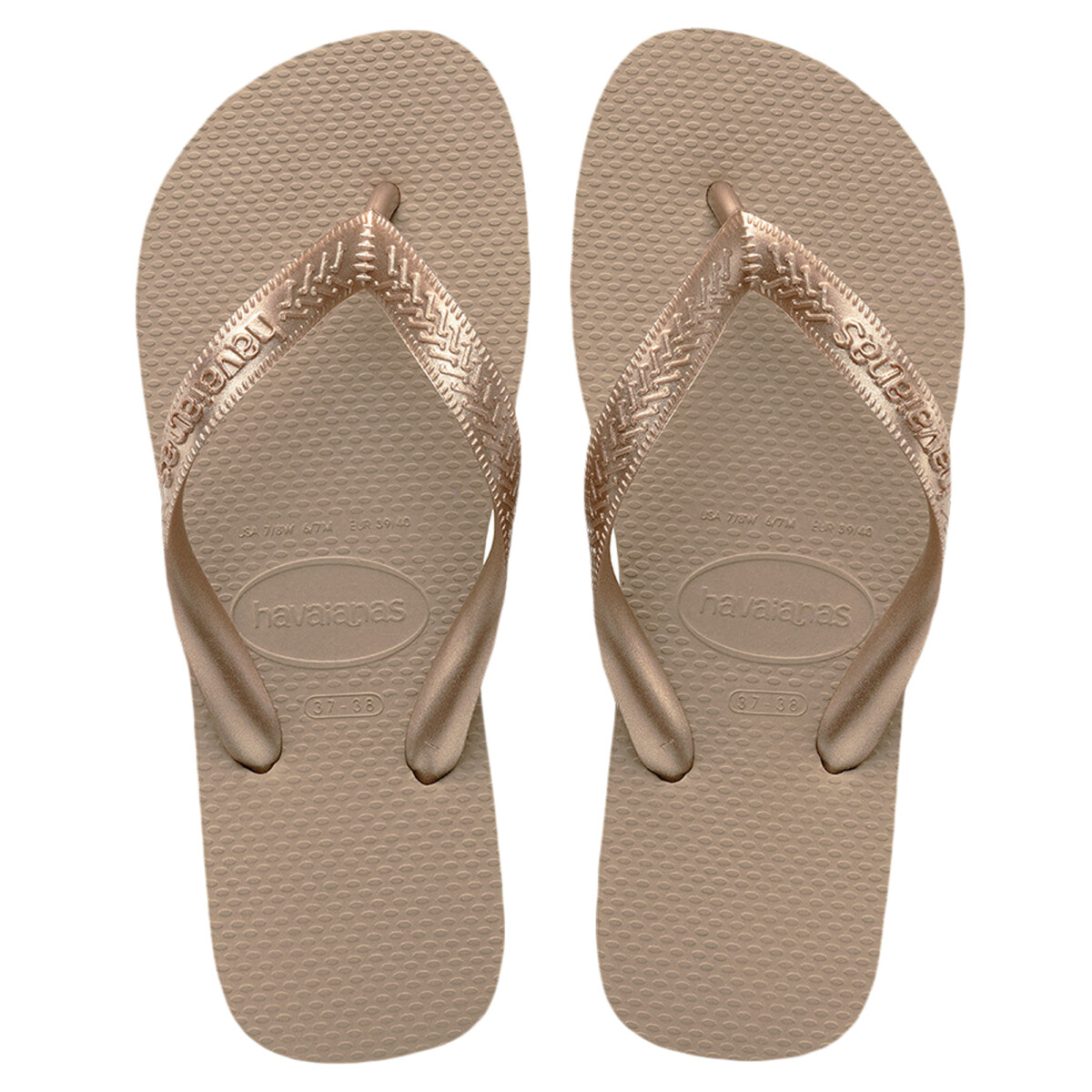 Ojotas Unisex Havaianas Top - Rosa - Dorado 