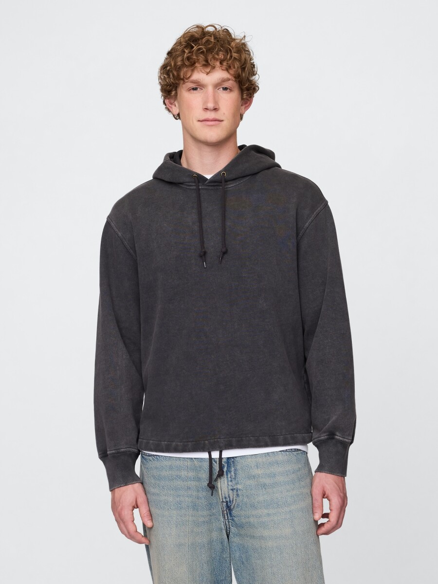 Buzo Canguro Logo Gap Poncho Hombre - Moonless Night 