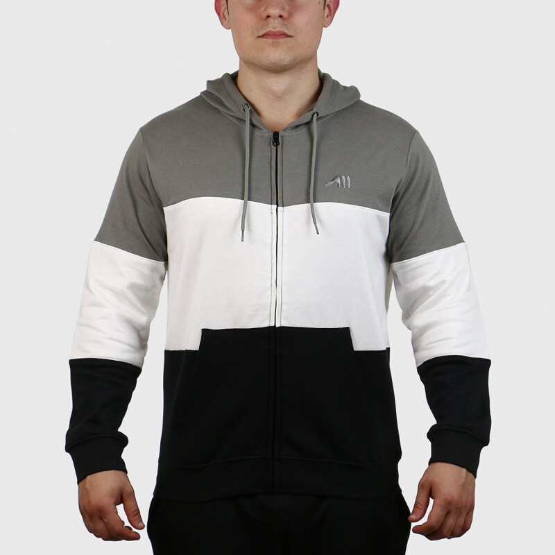 Austral MEN COTTON JACKET WITH HOOD- GREY/BLACK Gris-Negro