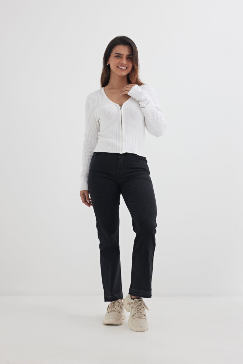 Sweater con cierre frontal BLANCO