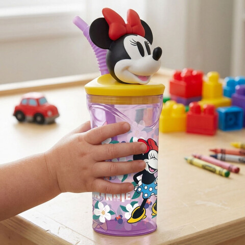 Vaso Alto con Forma 3D Mickey 18 cm 360ml Minnie Rosa