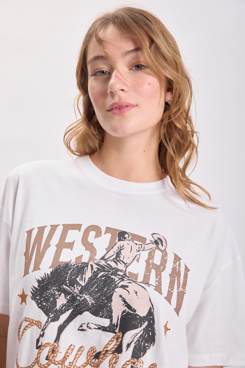 Remera oversize estampa Blanco