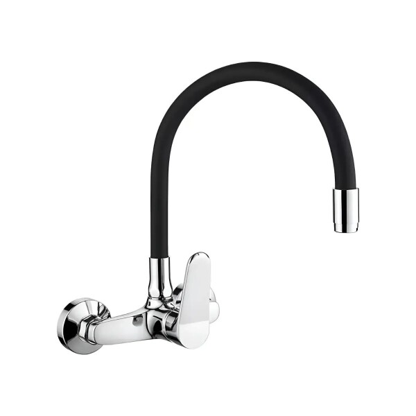 MONOCOMANDO PARED COCINA 15CMS PICO GOMA NEGRO RIMONTTI Monocomando Pared Cocina 15cms Pico Goma Negro Rimontti