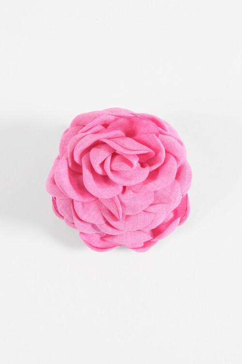 Broche flor tela fucsia