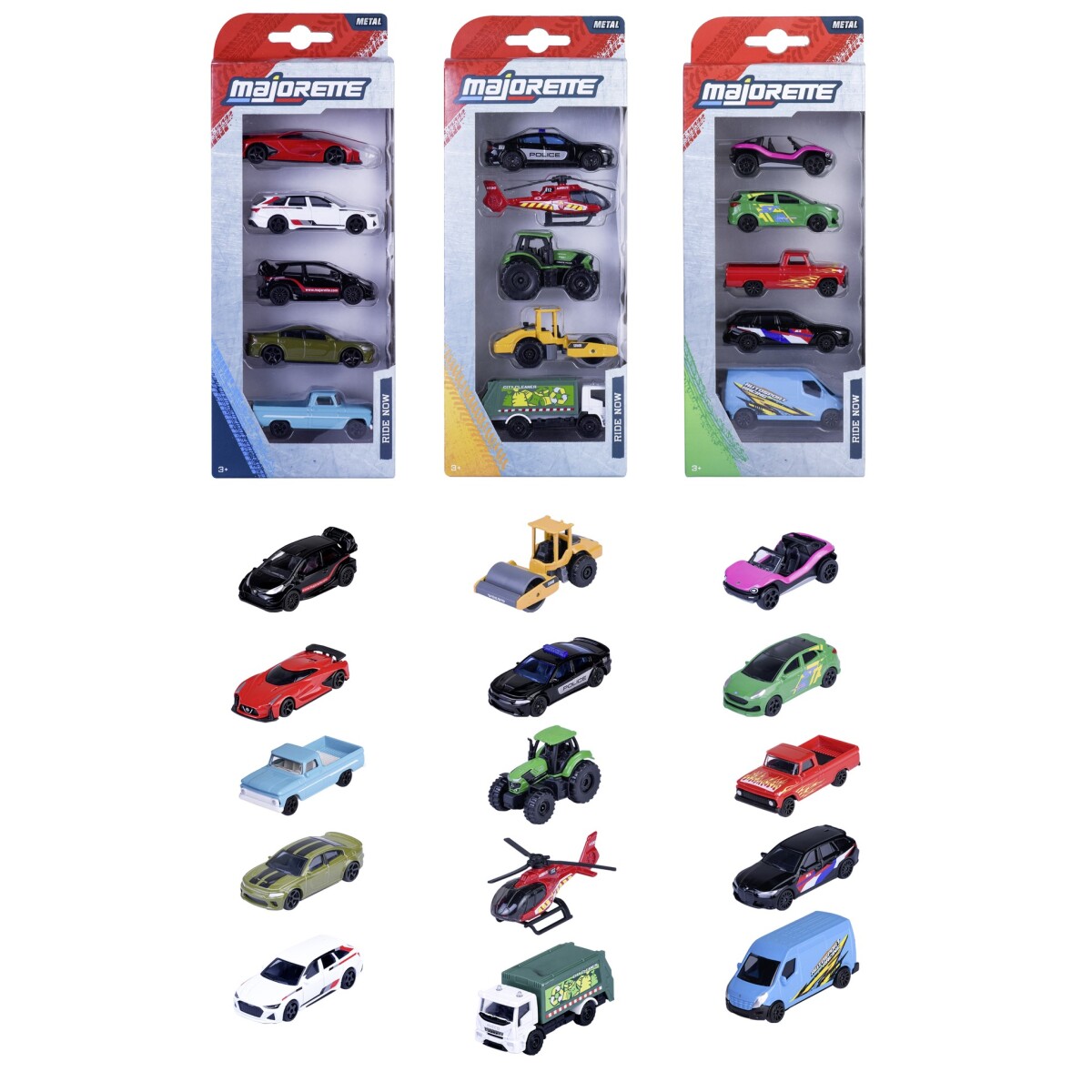 Pack X 5 Autitos Majorette Street Cars 3 Modelos 