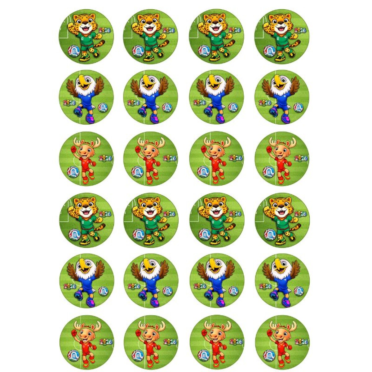 Láminas Mundial - Mascotas Cancha x24 