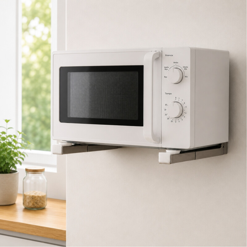 Soporte para microondas PLATEADO