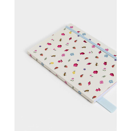 Cuaderno A5 Tapa Blanda Encuadernado Con Calados Blanco Crema