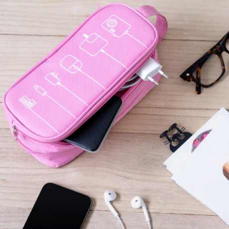 Organizador para cables rosado doble cierre Sc