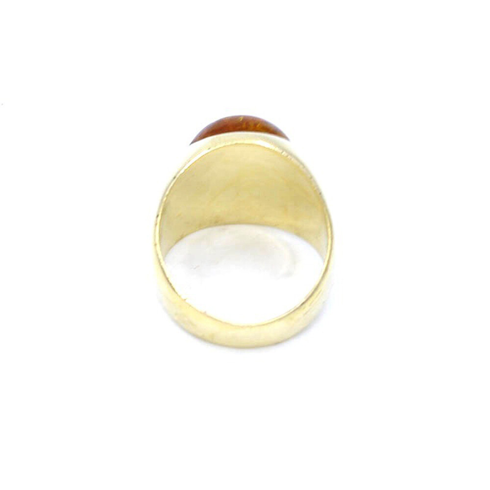 Anillo En Oro 18K Y Ambar Cabullon Anillo En Oro 18K Y Ambar Cabullon
