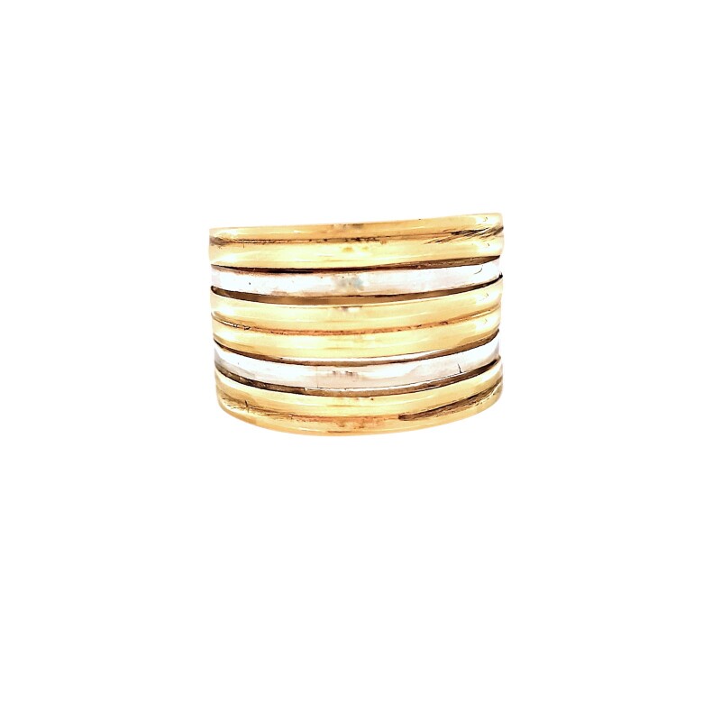 Anillo banda- Plata y Oro-Sin piedra-AN5941 sinpiedra