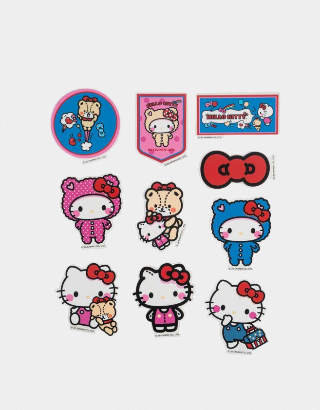Stickers y Album Stickers Set De Stickers Hello Kitty Kawaii - Rojo Cereza