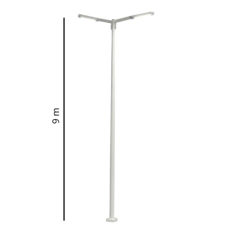 Columna 9mt con dos Brazos Blanca Columna 9mt con dos Brazos Blanca