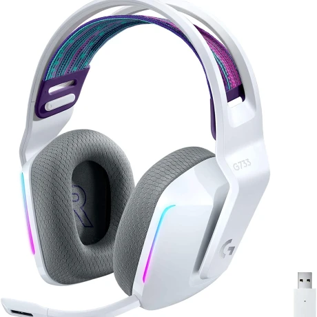 AURICULARES LOGITECH HEADSET G733 GAMING INALAMBRICO Auriculares Gamer Inalámbricos LOGITECH G733 BT 20Hrs - Blanco Con Luz