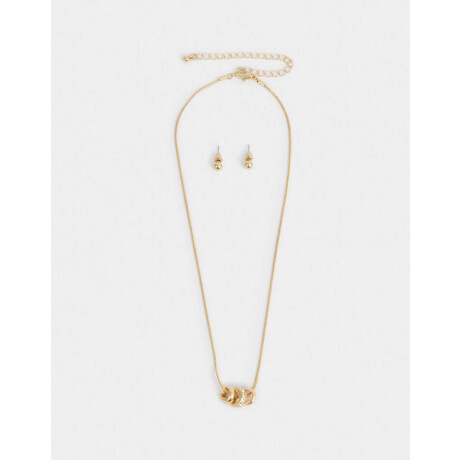 Set De Cadena Y Aros Bañado En Oro Dorado